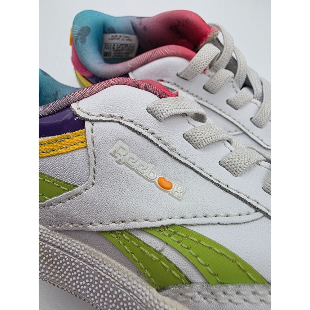 Kids Reebok Jelly Belly Club C Revenge Mix White Rainbow Sneakers Toddler 6.5 - Picture 3 of 8